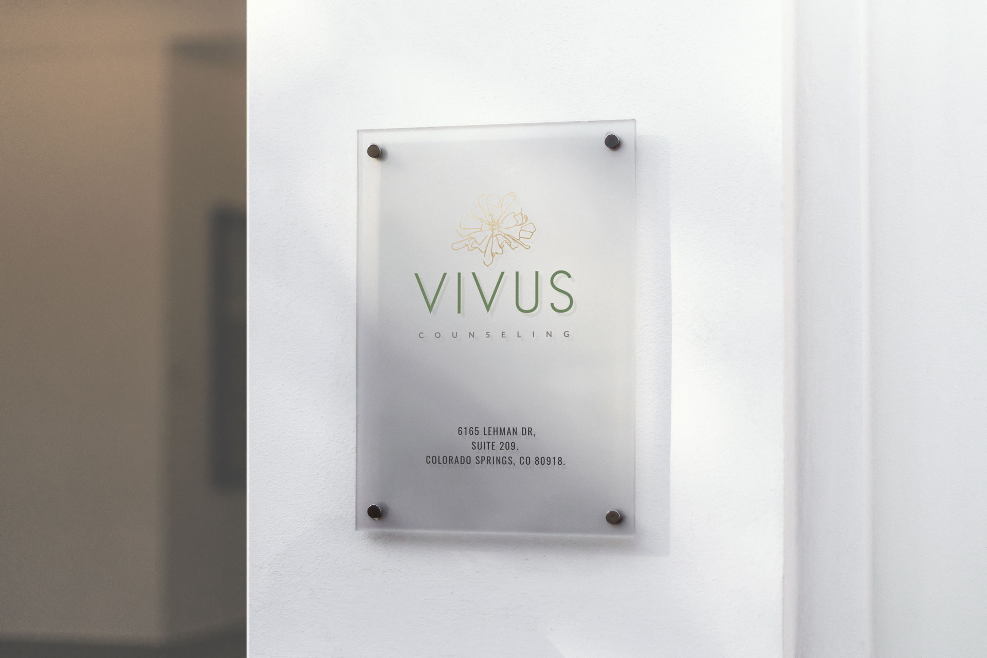 Brand signage - Vivus Counseling - Whiskey and Red Small Business Branding and Website Design Packages