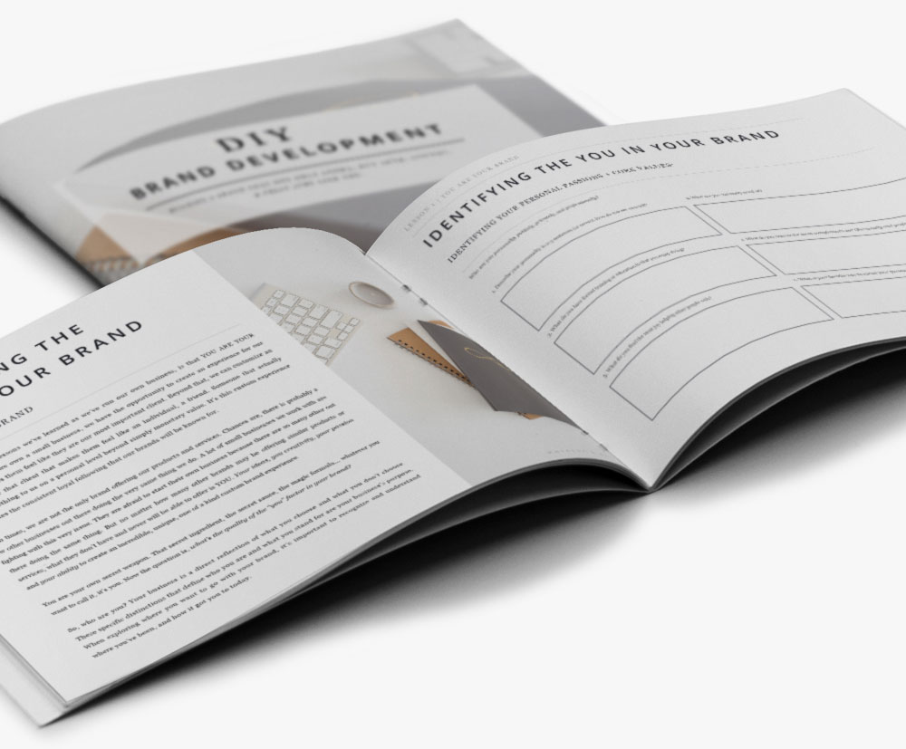 Brand development workbook mockup - Whiskey and Red Small Business Branding and Website Design Packages - Phoenix, Arizona