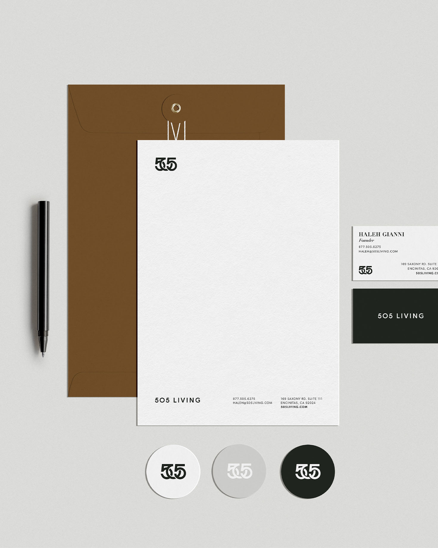 Brand Stationary - 505 Living - Whiskey and Red Small Business Branding and Website Design Packages