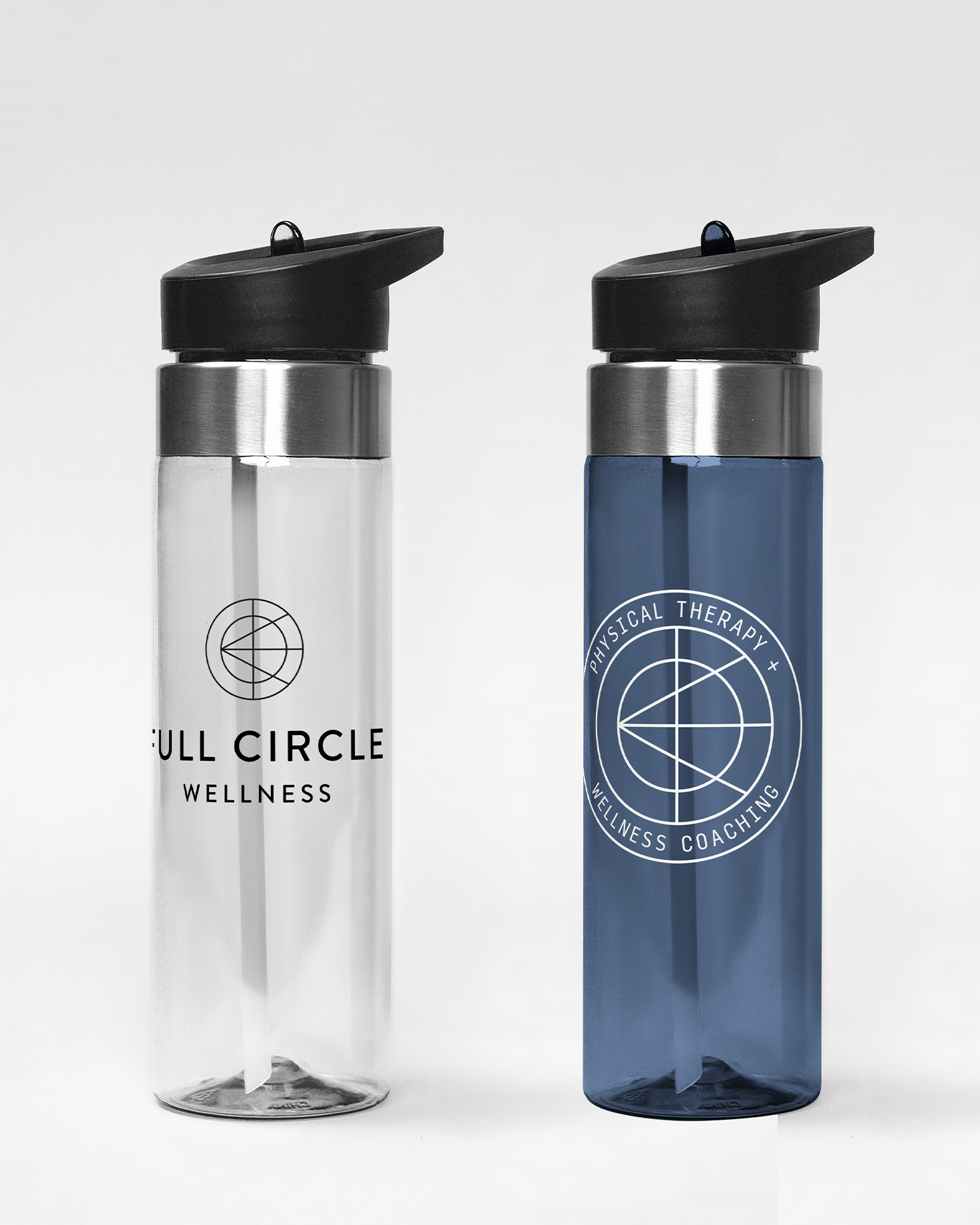 Water Bottle Design mockup for Full Circle Wellness - Whiskey and Red Small Business Branding and Website Design Packages