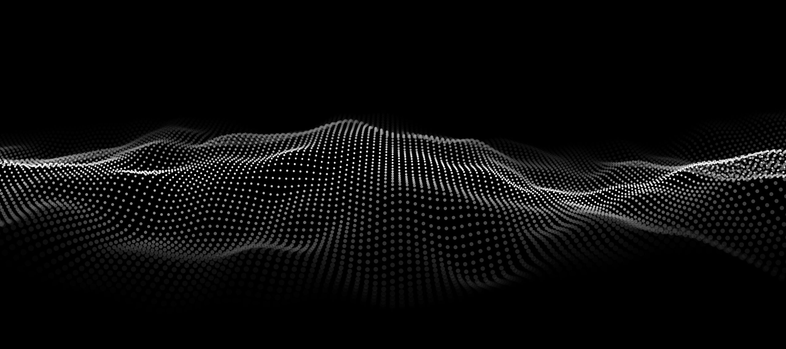 Abstract visualization of flowing white dots on a black background, representing agility and adaptation in a dynamic digital landscape.