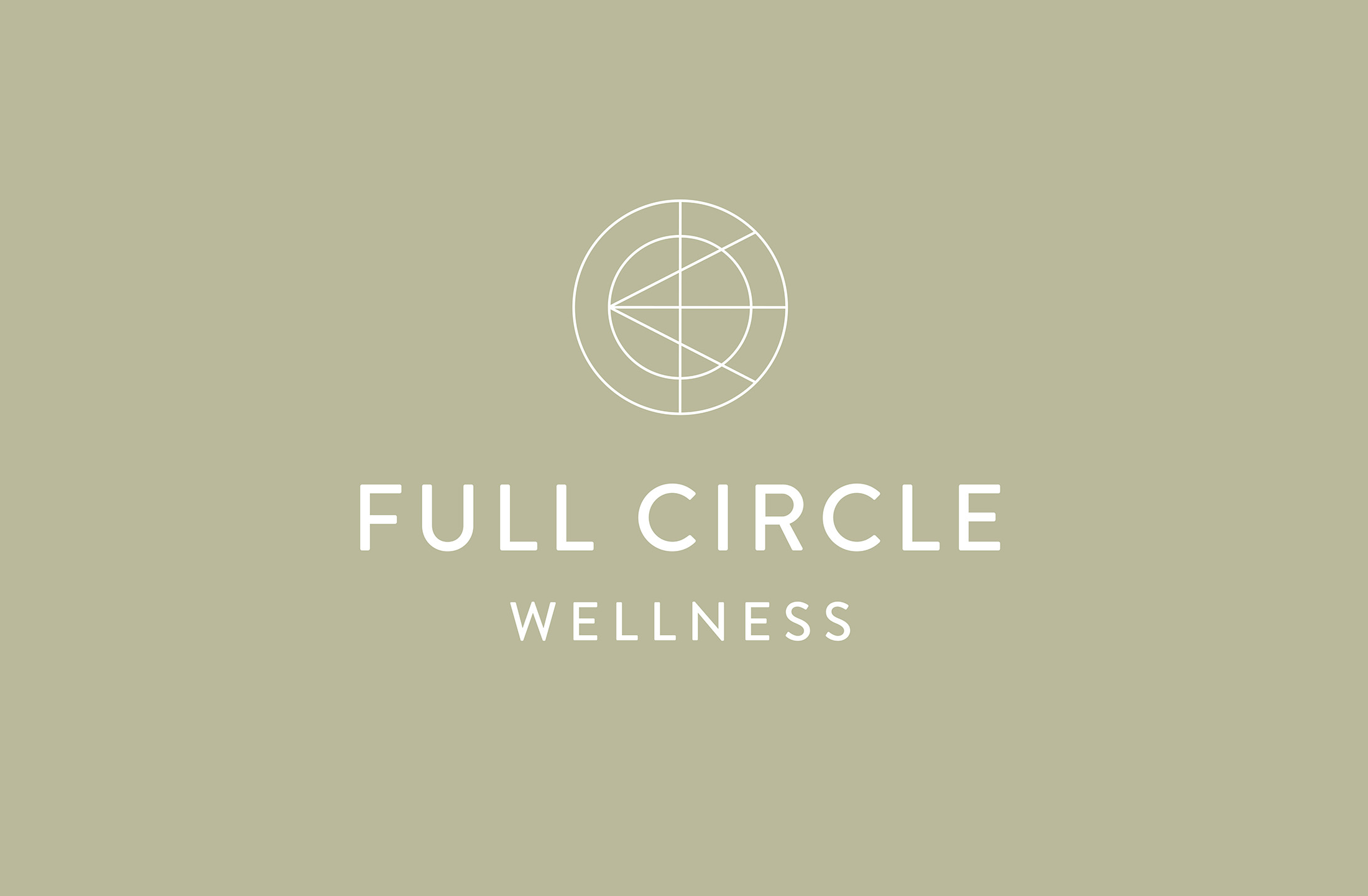 Full Circle Wellness logo featuring a geometric circle design with the text “Full Circle Wellness” in white on a soft green background.