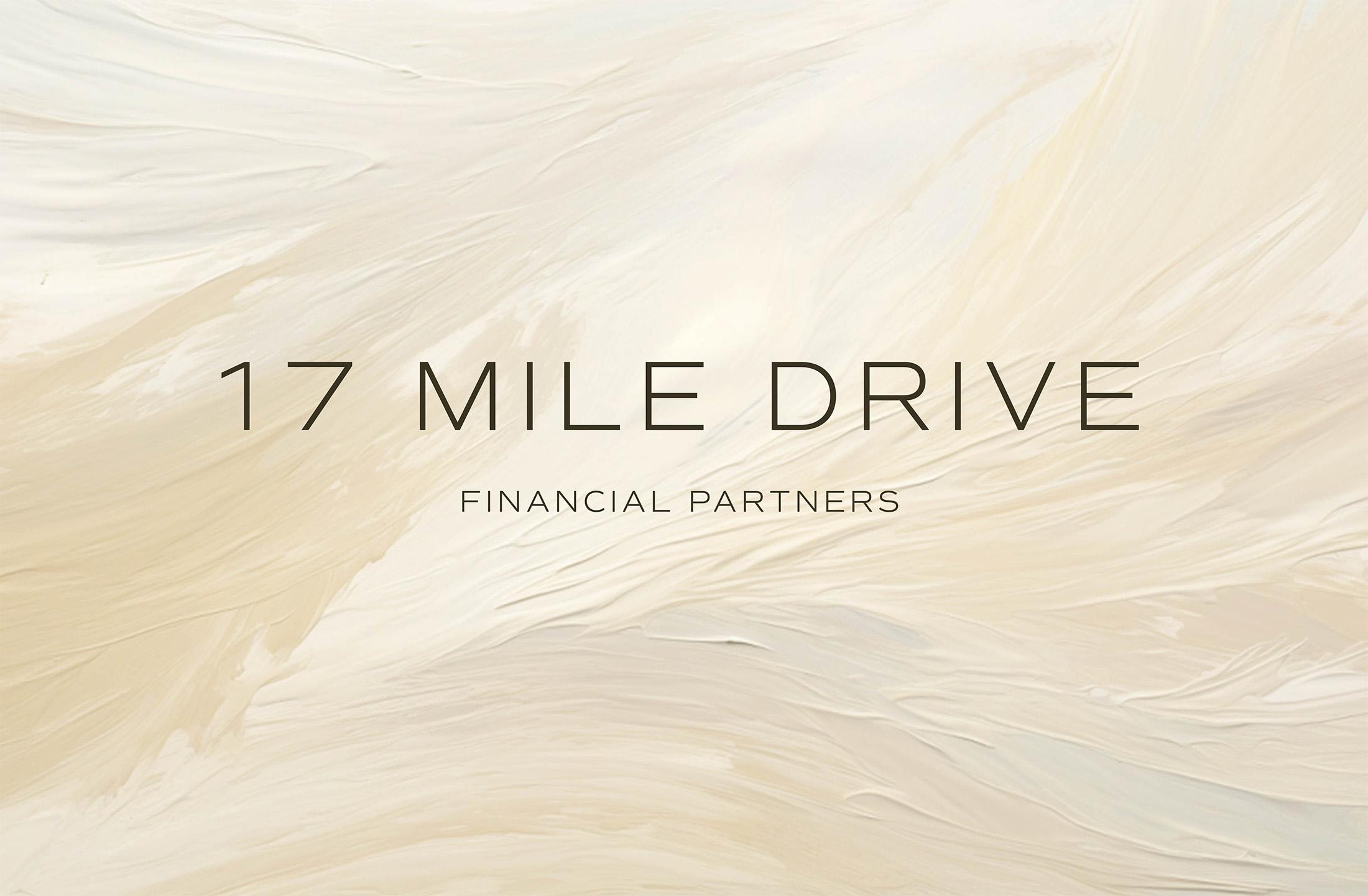 17 Mile Drive Financial Partners logo displayed over a soft, organic brand texture background