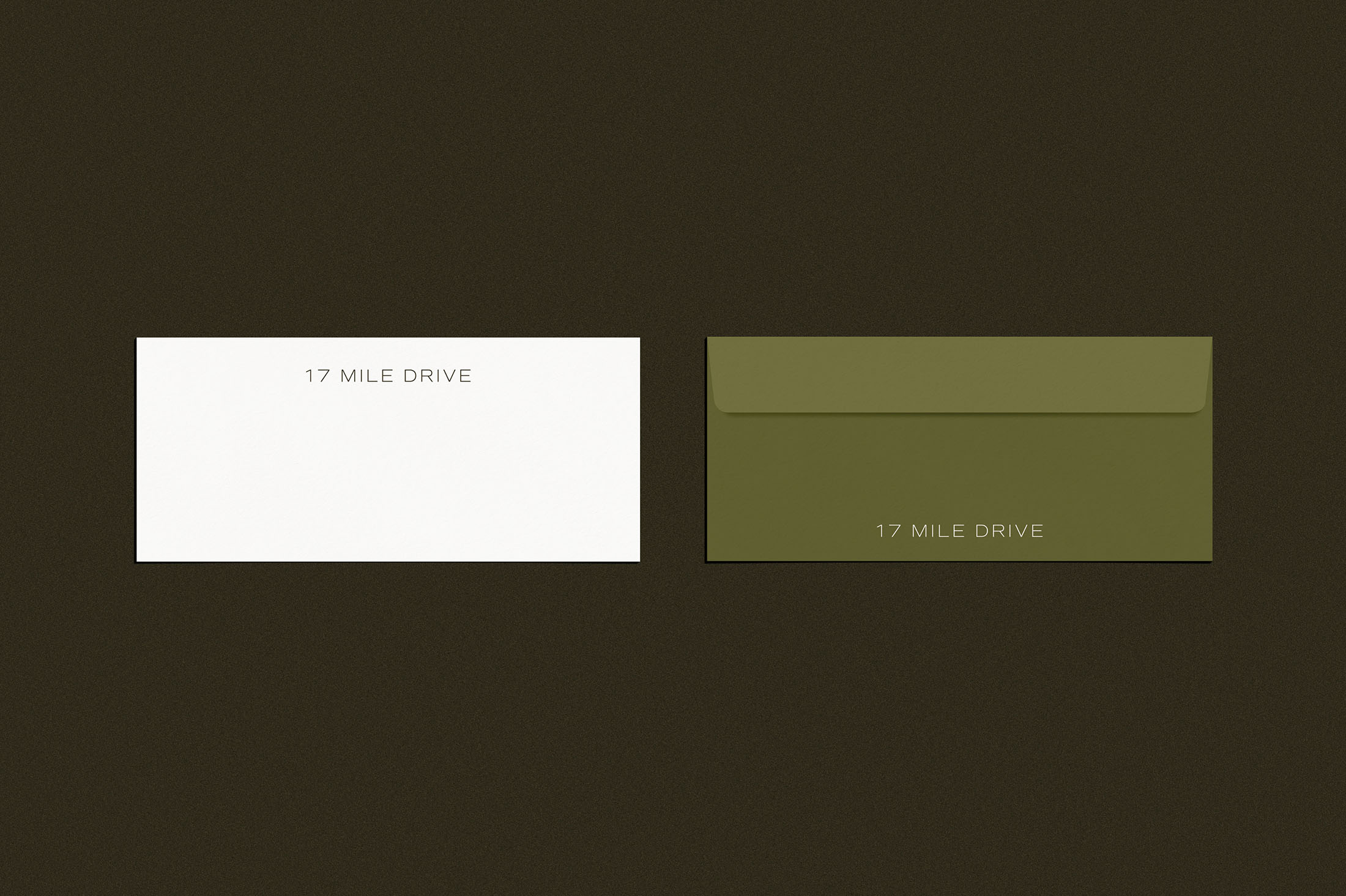 17 Mile Drive branded stationery including envelope and letterhead design