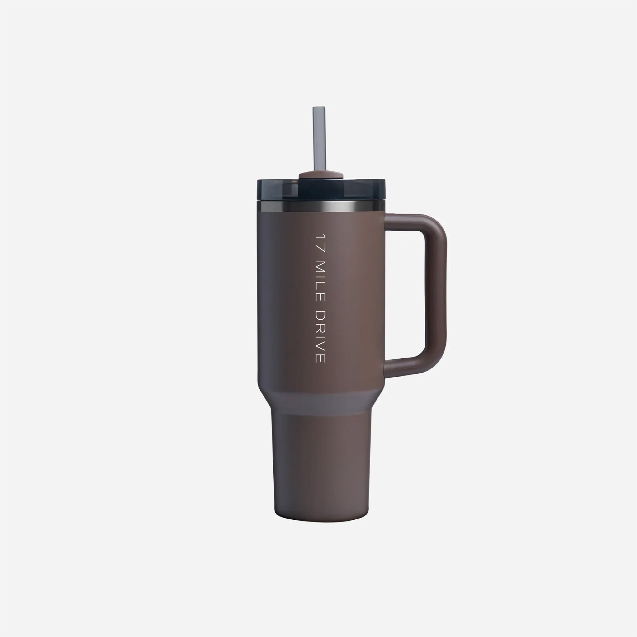 17 Mile Drive branded insulated tumbler reflecting the firm’s lifestyle-focused identity